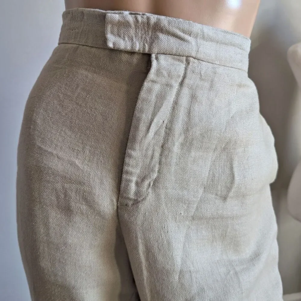 Banana Republic Trousers Cream Irish Linen Trousers Baird McNutt Size 32S